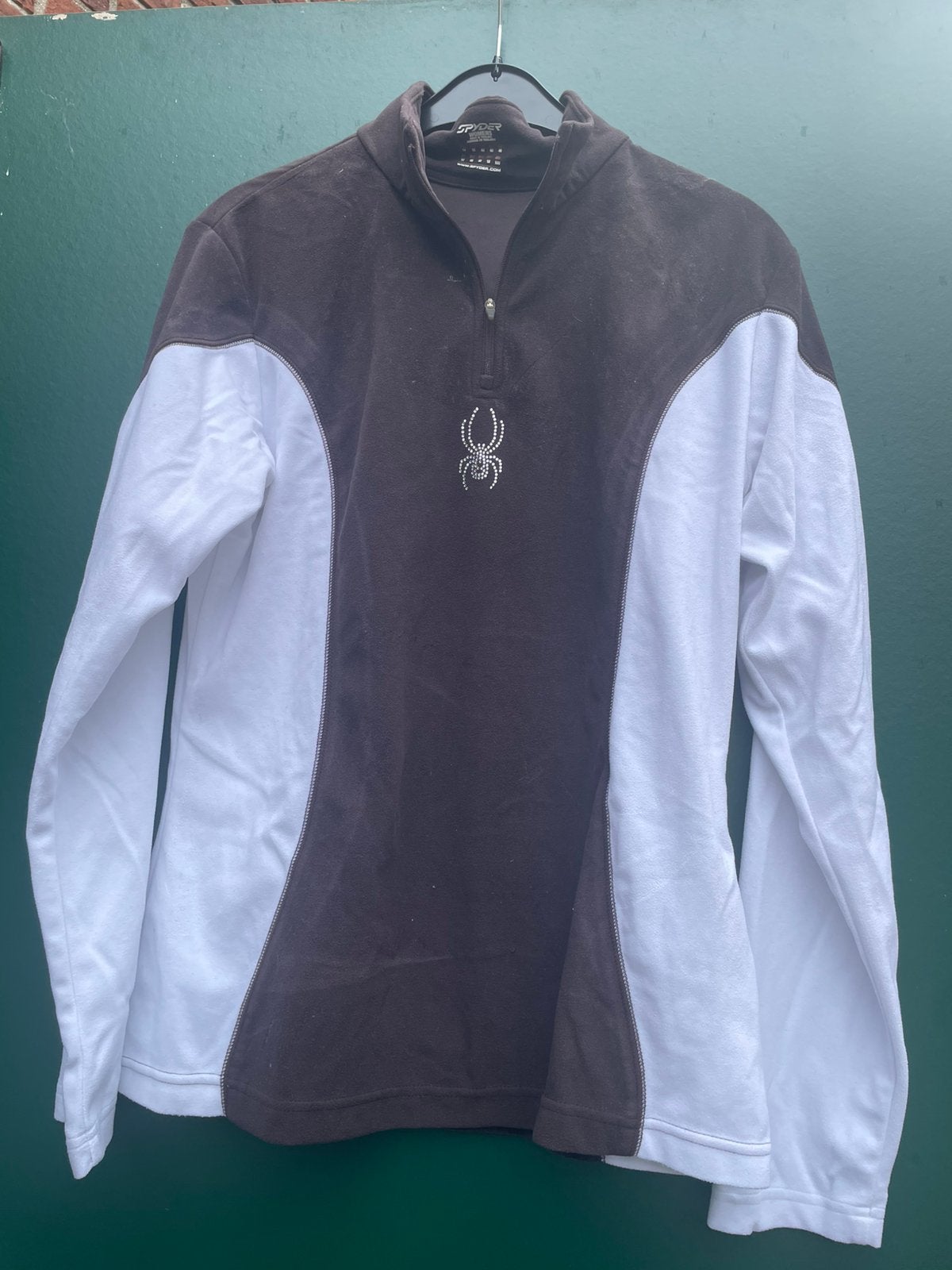 Spyder Dames Skipully / Fleece Trui – Maat XL – Bruin/Wit, Ophalen, Zo goed als nieuw, Maat 46/48 (XL) of groter, Trui