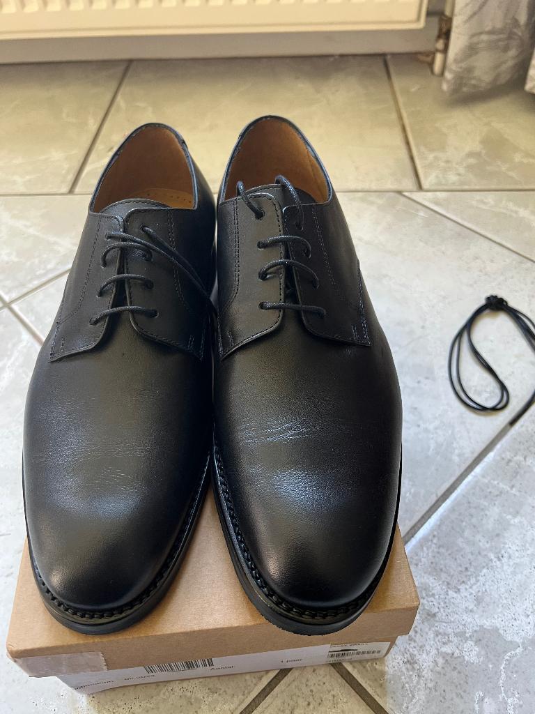 Nieuw paar Derby Veterschoenen van Defensie maat 9B. 43zwart, Verzenden, Zwart, Derby van Defensie, Nieuw