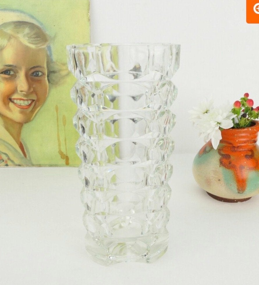Luminarc retro kristal vintage vaas glas glazen, Antiek en Kunst, Antiek | Vazen, Ophalen of Verzenden