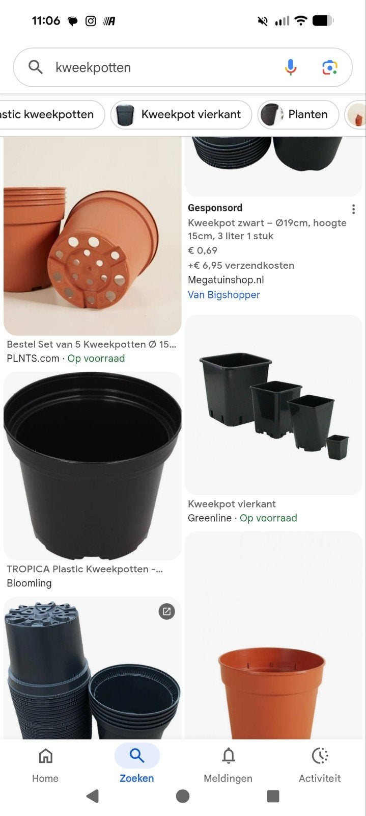 GEZOCHT kweekpotten, Ophalen of Verzenden, Rond, Kunststof, Minder dan 30 cm