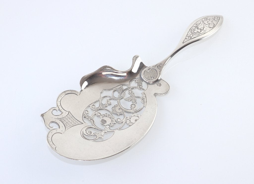 Antieke zilveren natfruitschep, 1862, Ophalen of Verzenden, Zilver