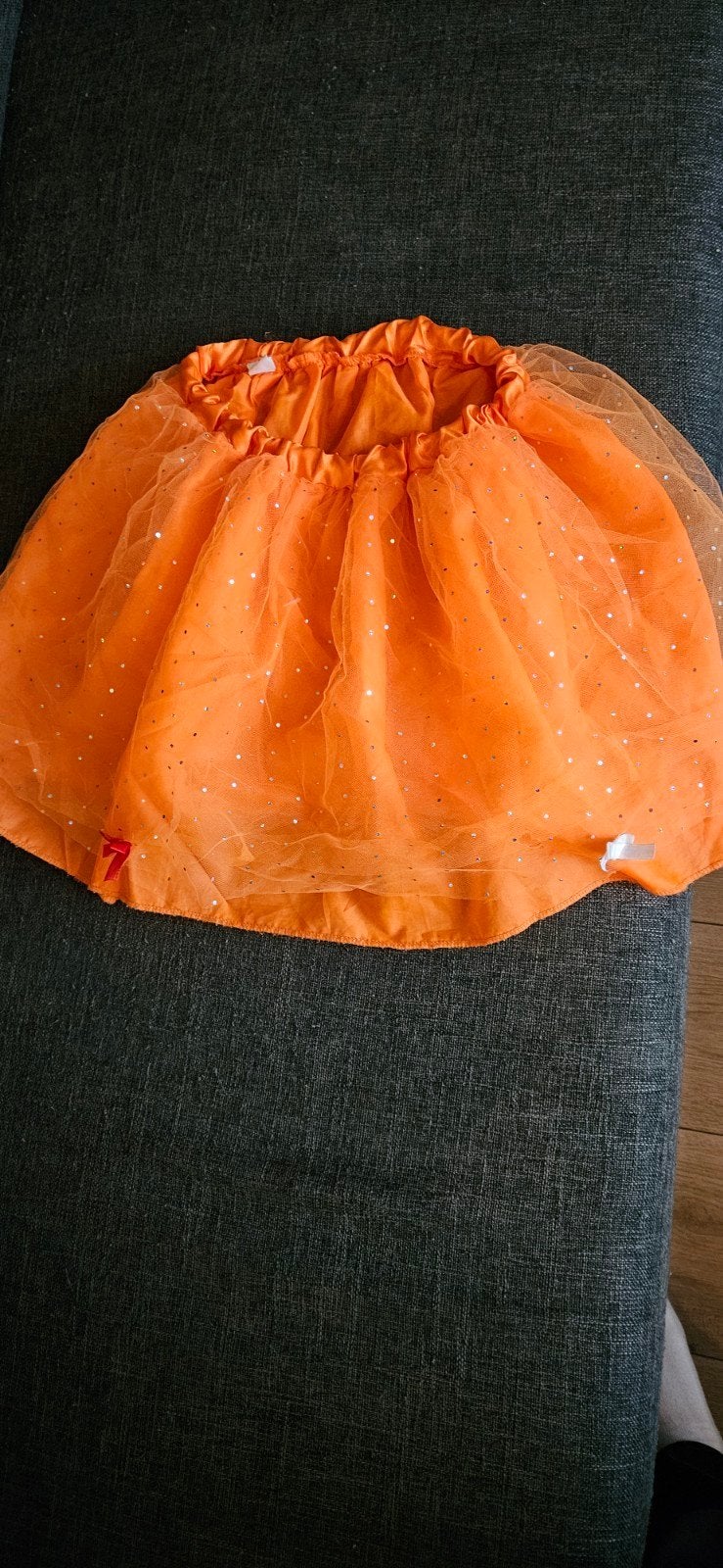 Oranje glitterrokje. Maat:140/146., Kinderen en Baby's, Kinderkleding | Maat 140, Ophalen of Verzenden, Zo goed als nieuw, Meisje