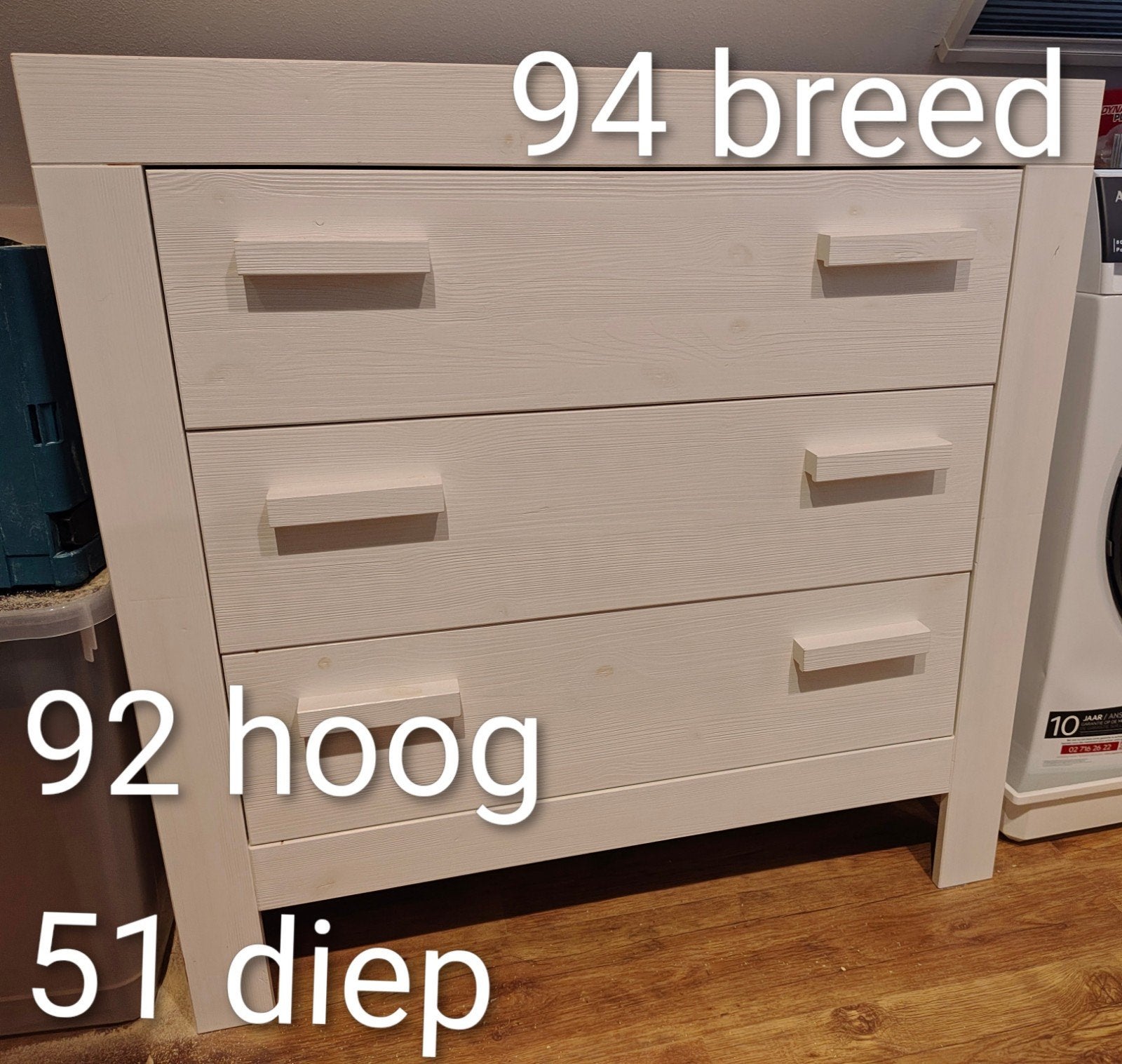 Commode ladekast (wit), Huis en Inrichting, Kasten | Ladekasten, Ophalen, 50 tot 100 cm, Zo goed als nieuw, Minder dan 100 cm