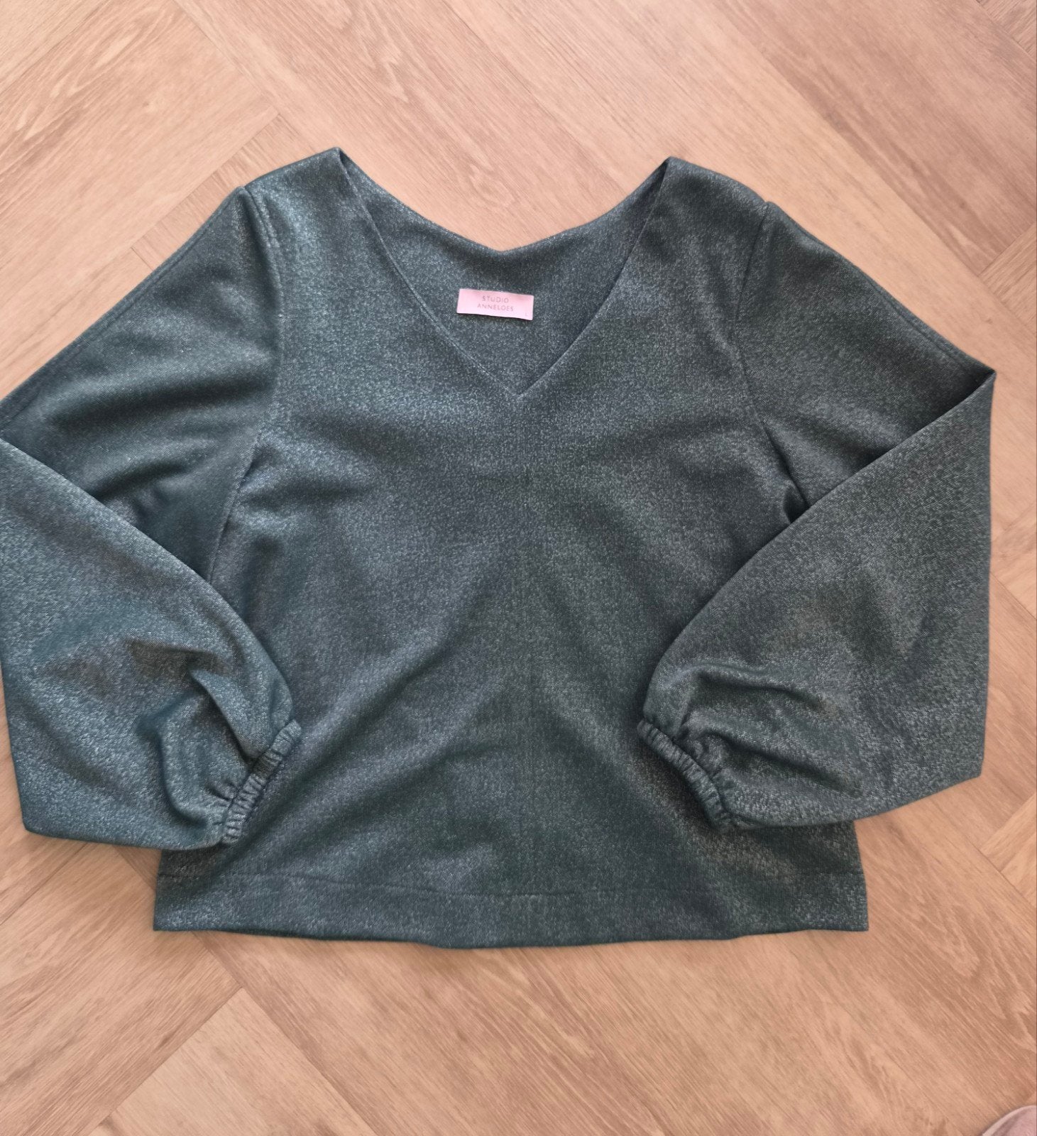 Studio Anneloes Claudina sparkle top groen met glitter, maat, Kleding | Dames, Truien en Vesten, Studio Anneloes, Maat 42/44 (L)