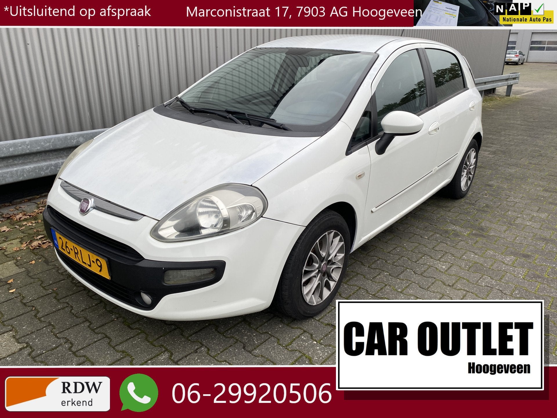 Fiat Punto Evo 1.3 M-Jet Dynamic 5-Drs, Clima, CC, LM, nw. A, Voorwielaandrijving, Euro 5, Gebruikt, 4 cilinders