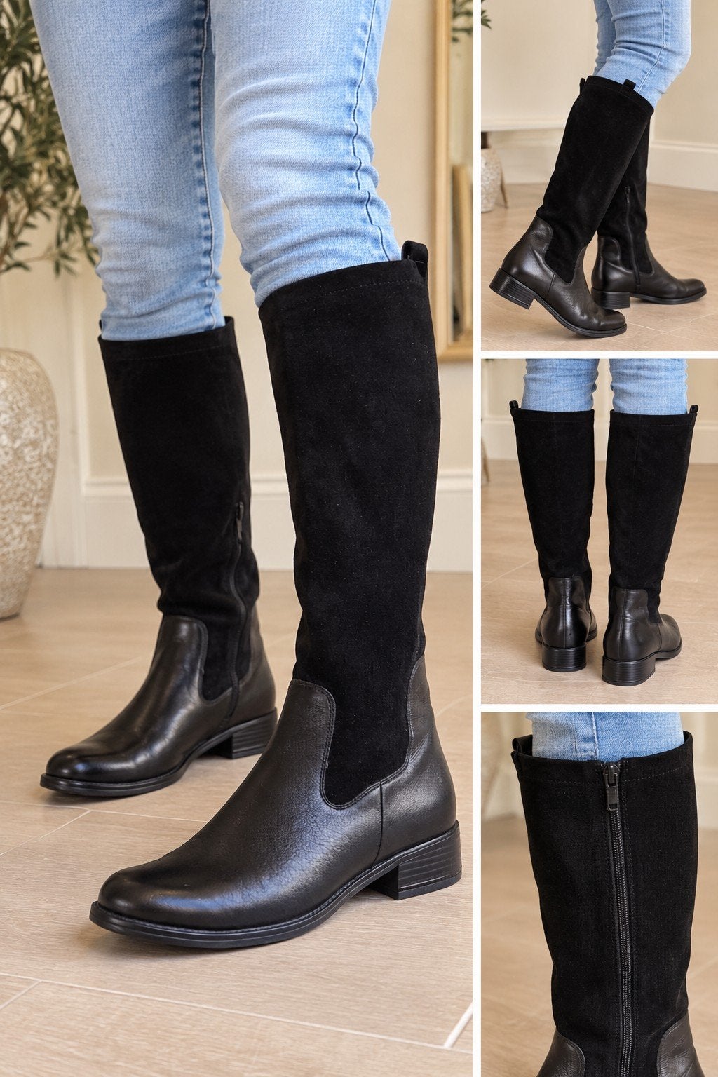 Caprice zwarte laarzen met zwart suede. maar 6,5 / 40 Schrij, Hoge laarzen, Zwart, Ophalen of Verzenden, Zo goed als nieuw