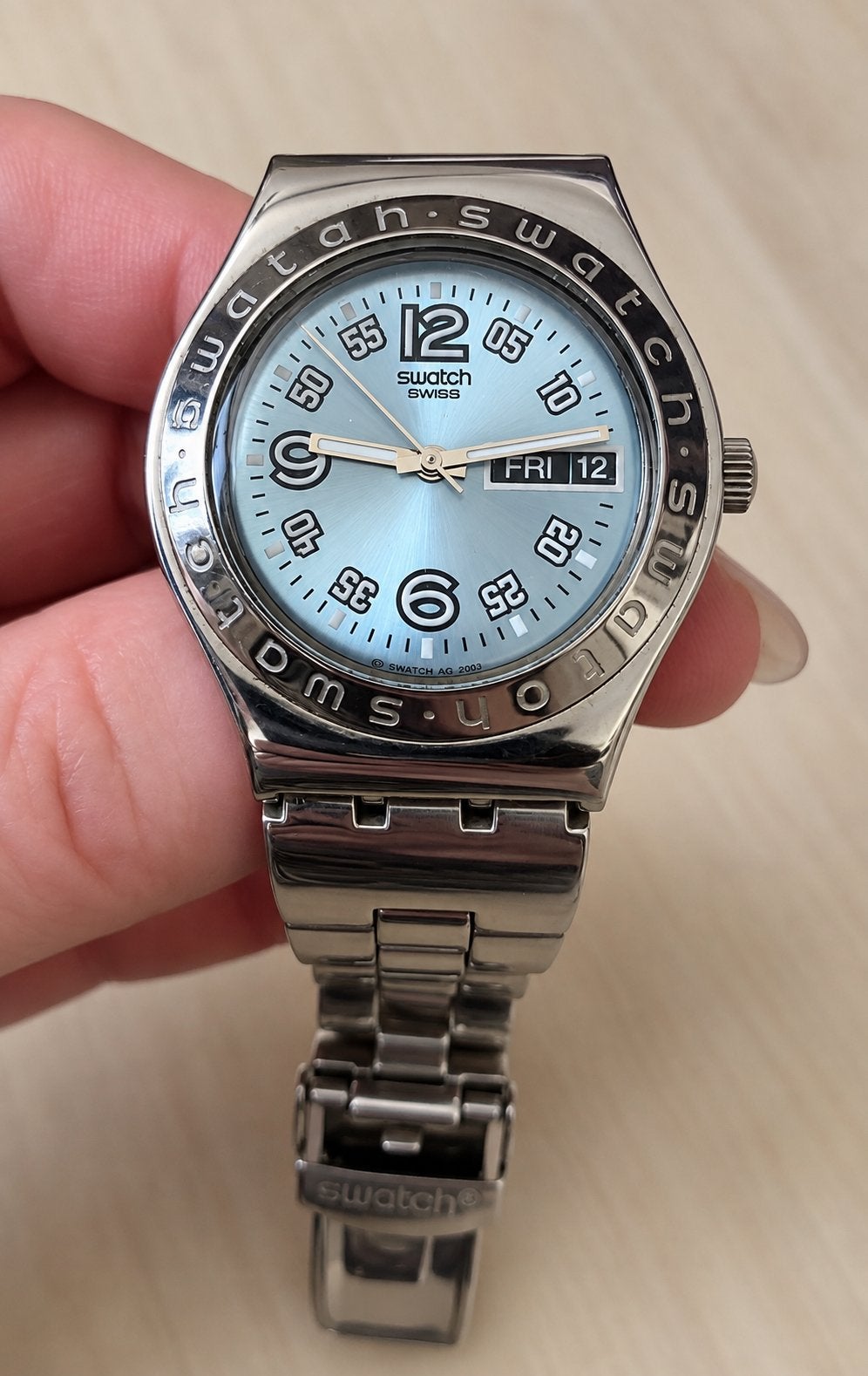 Swatch Irony Polshorloge - Zo goed als nieuw, Staal, Polshorloge, Swatch, Ophalen of Verzenden