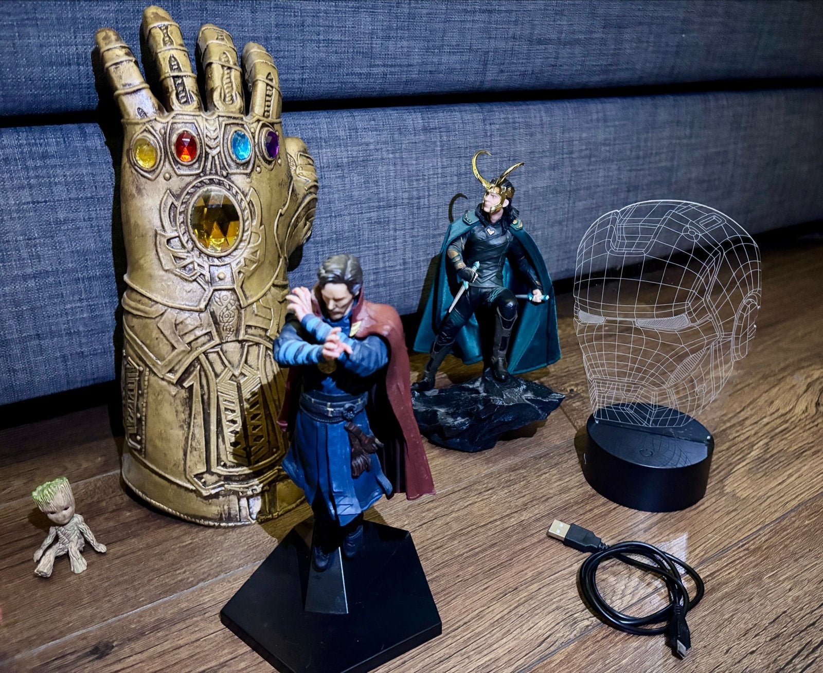 Marvel Figuren & Iron Man 3D LED Lamp, Kinderen en Baby's, Ophalen of Verzenden, Gebruikt