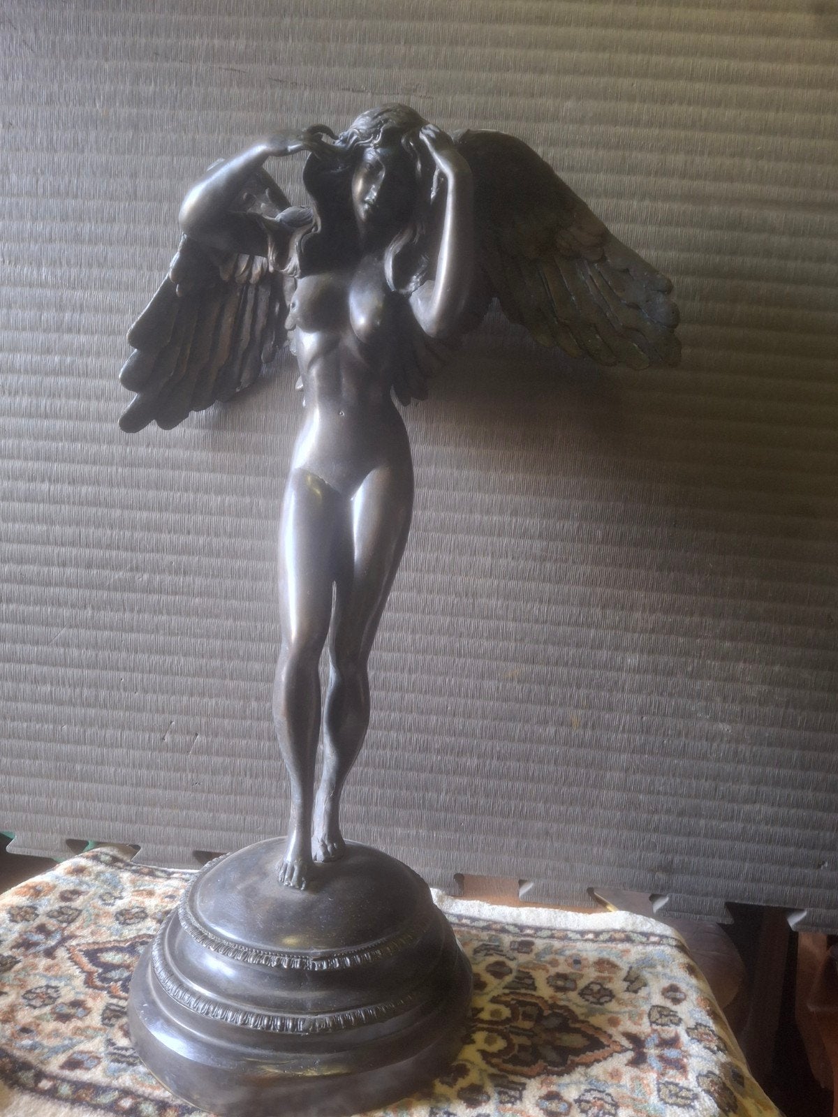 Prachtige bronzen engel sculptuur, Antiek en Kunst, Ophalen of Verzenden