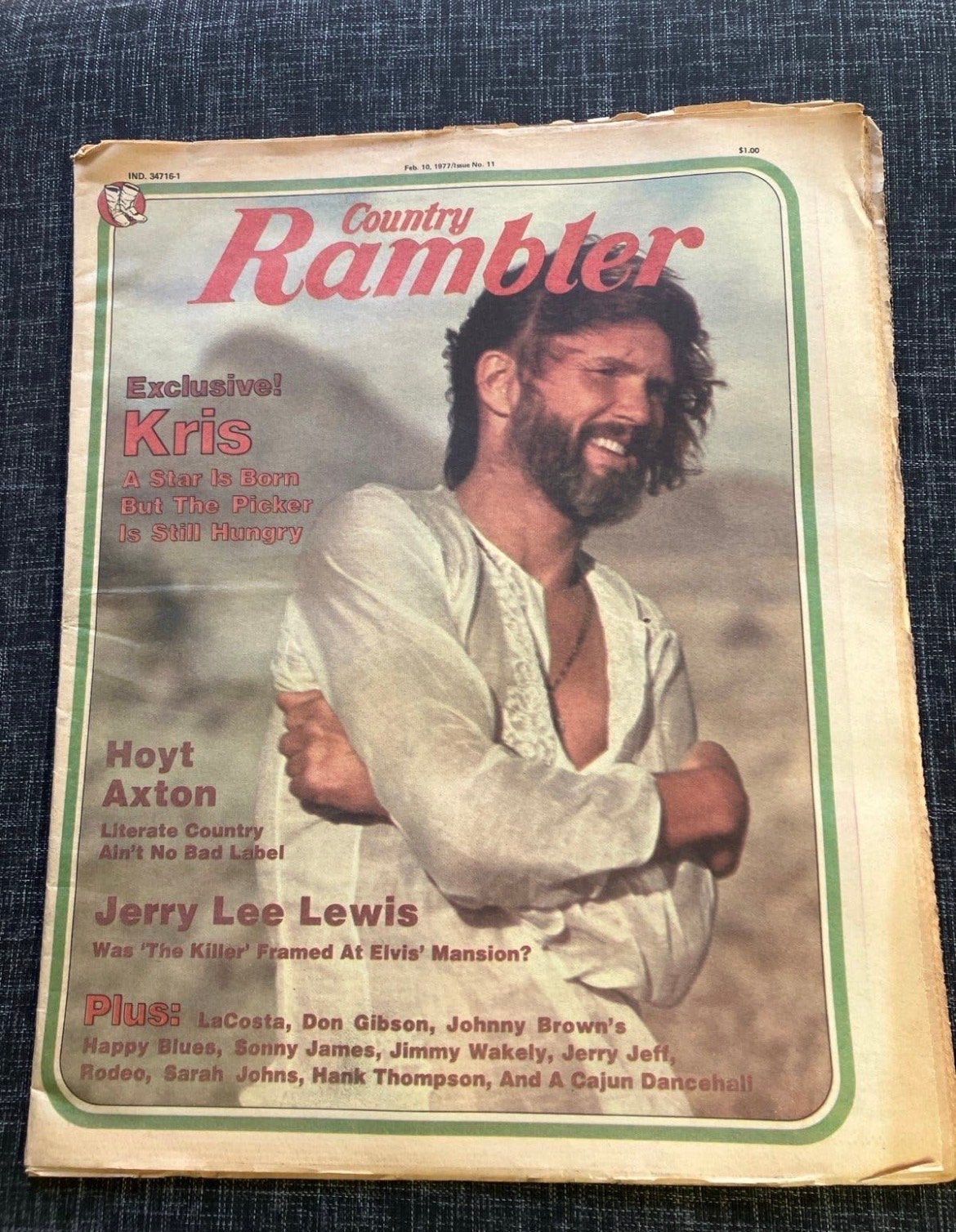 USA Country Rambler Magazine - Kris Kristofferson Cover, Ophalen of Verzenden, Boek, Tijdschrift of Artikel