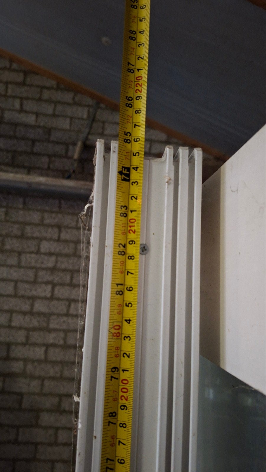 Gebruikte schuifdeur met scheur -126 x 200  DRUTEX, Ophalen, Gevelraam of Ruit, Gebruikt, 80 tot 120 cm