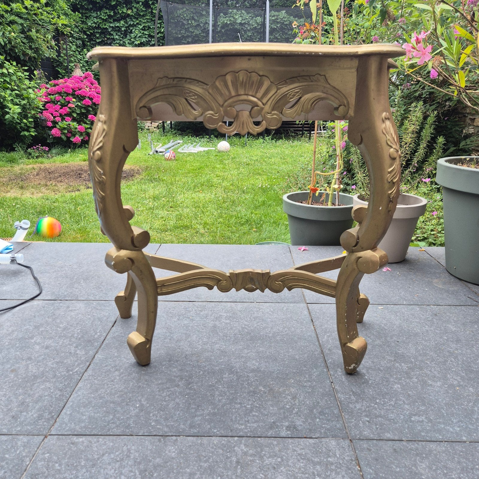Barok bijzet / make-up tafelte, hout, Ophalen, Gebruikt, Overige vormen, 25 tot 50 cm