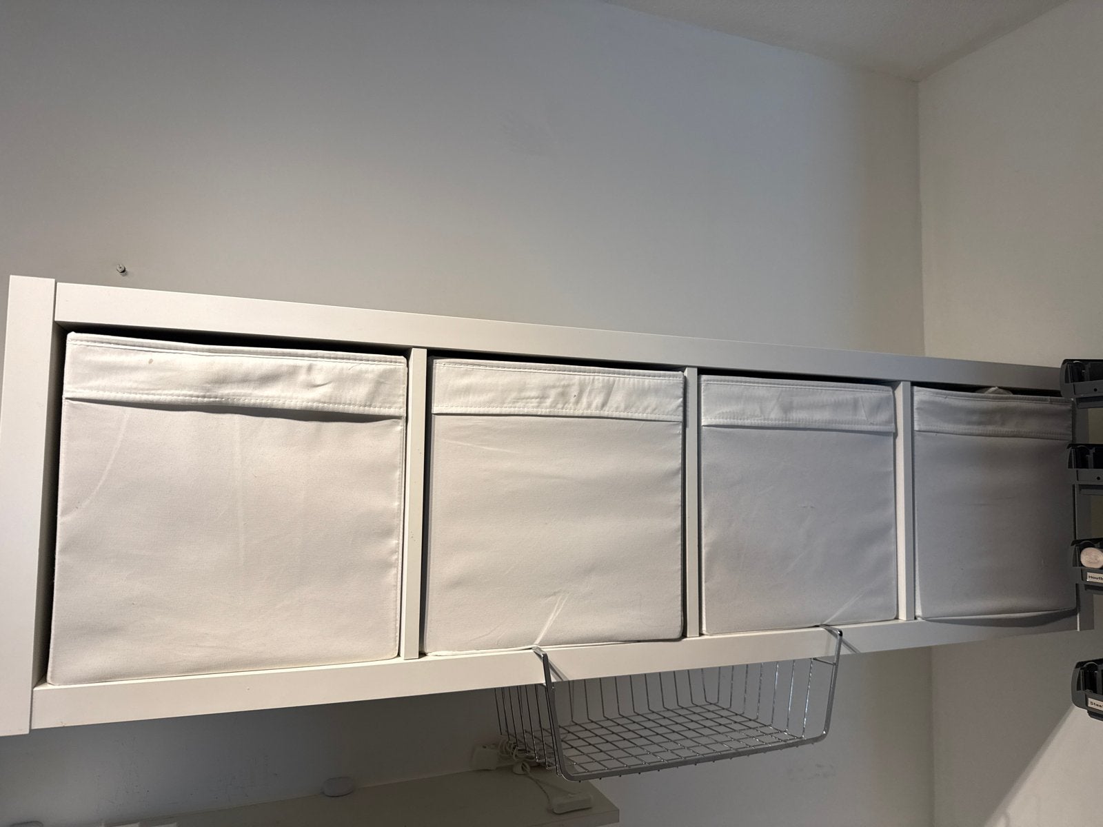 IKEA Kallax kast met 4 vakken en opbergboxen, Ophalen, Gebruikt