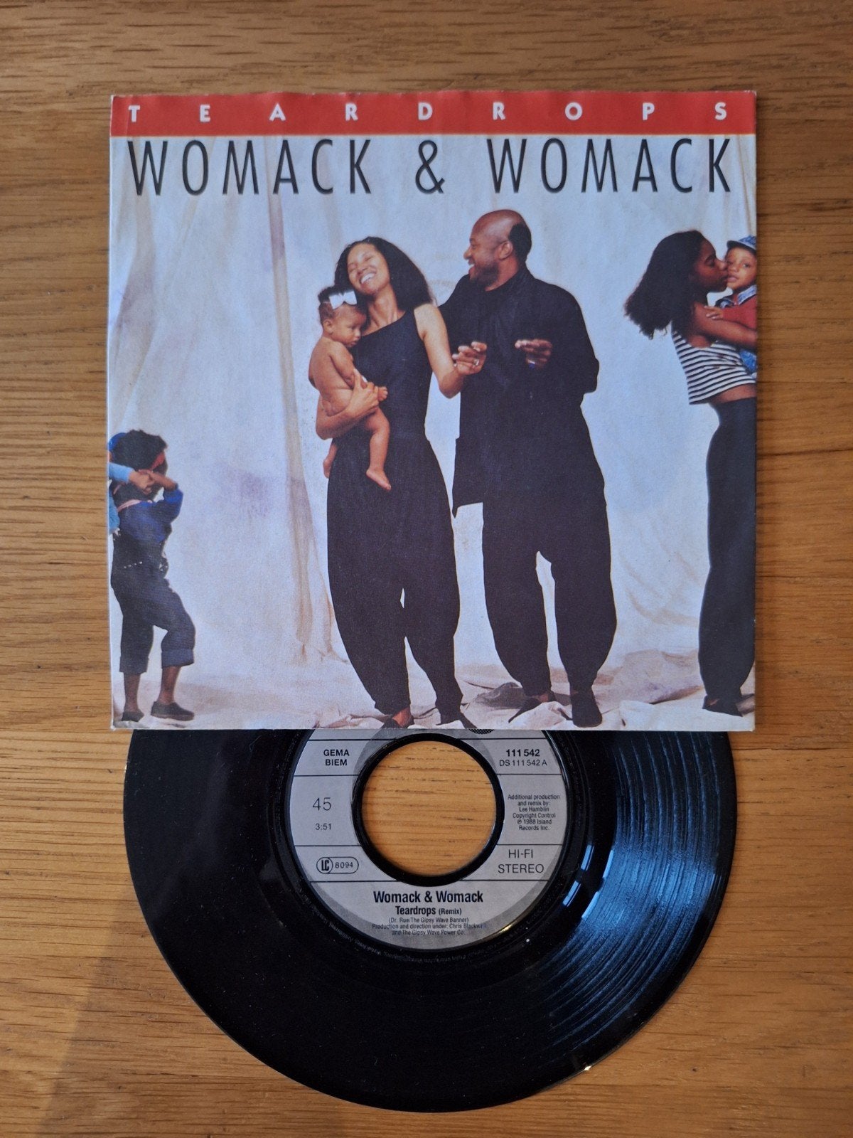 Womack & Womack - Teardrops (Single), Cd's en Dvd's, Vinyl Singles, Ophalen of Verzenden, Gebruikt