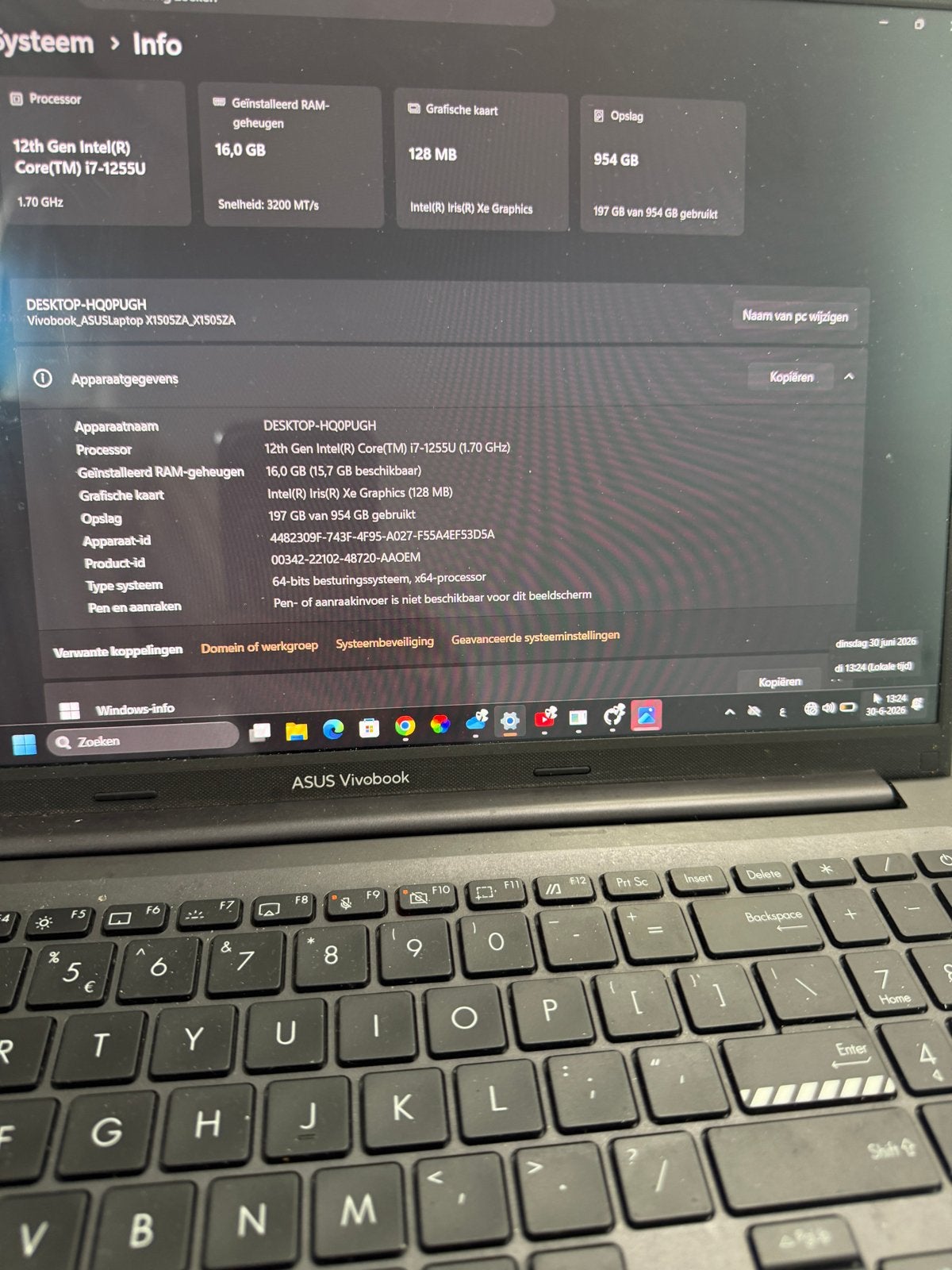 ASUS Vivobook X15 OLED – i7-1255U | 16GB RAM | 1TB SSD, Computers en Software, Ophalen, Met videokaart, Zo goed als nieuw, SSD