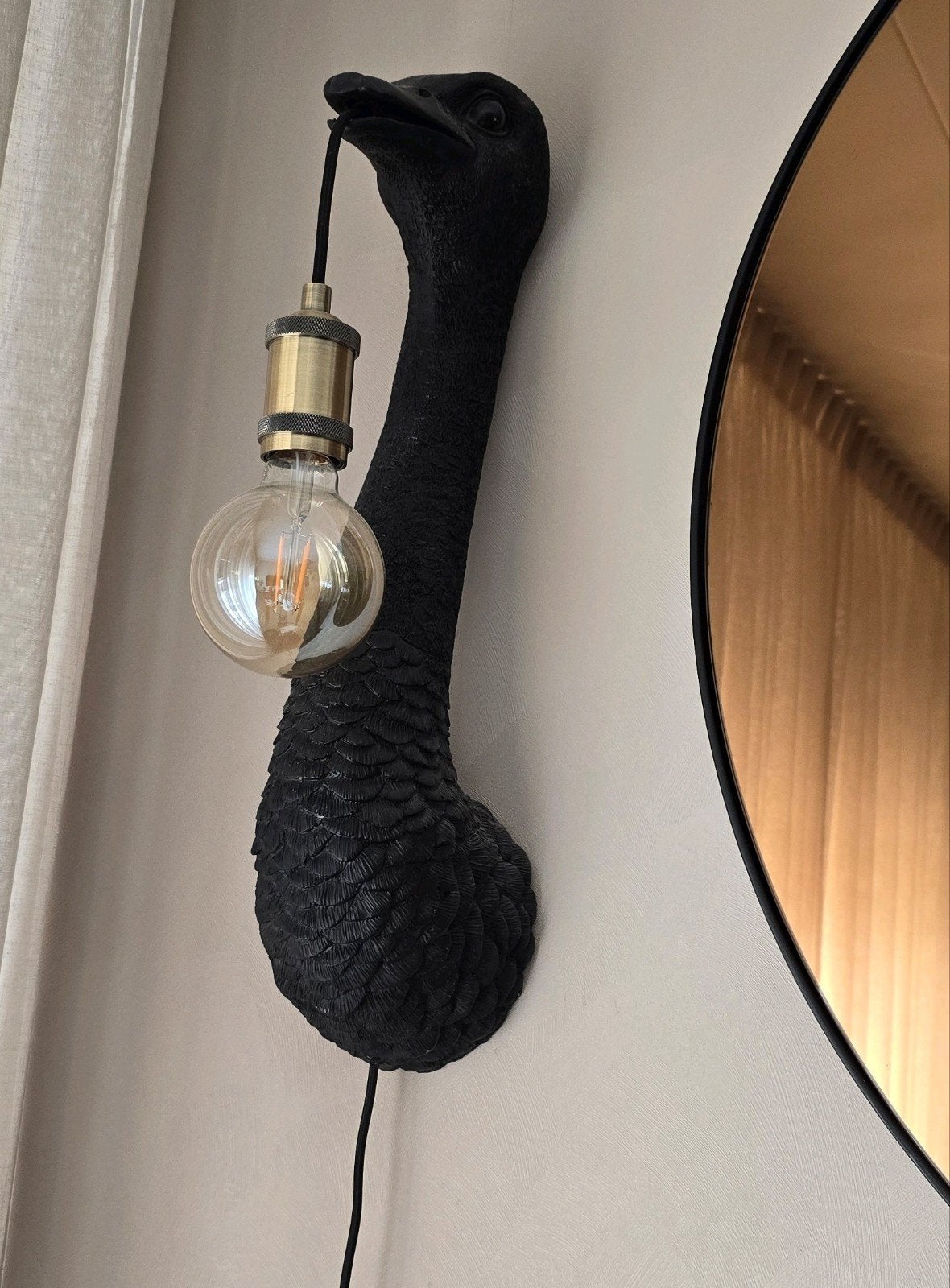 Struisvogel lamp. Groot., Ophalen, Zo goed als nieuw