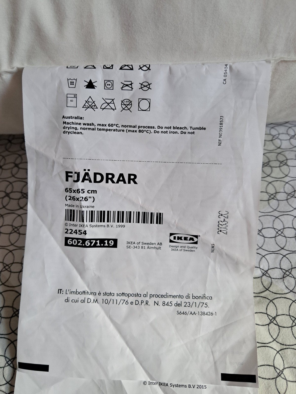 Donzen kussens  Ikea, Overige maten, Wit, Ophalen of Verzenden, Zo goed als nieuw