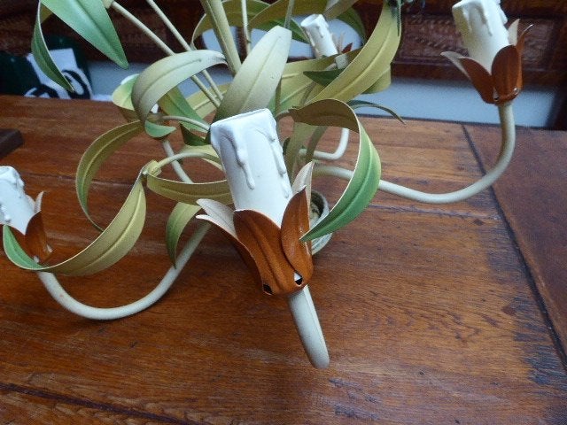 Franse hanglamp met 5 lichtpunten, Ophalen of Verzenden