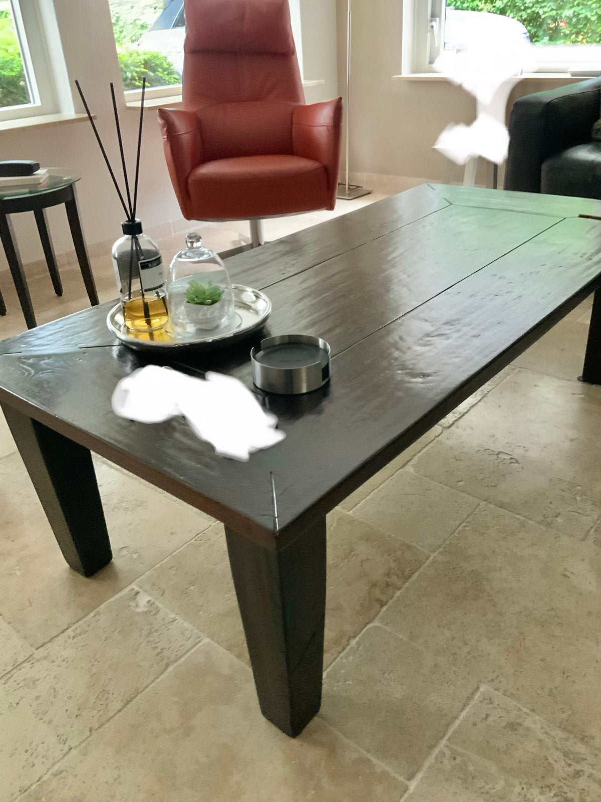 Eiken Engels Antiek Salontafel 140x70x48, Ophalen, 50 – 75, 100 tot 150 cm, Eikenhout