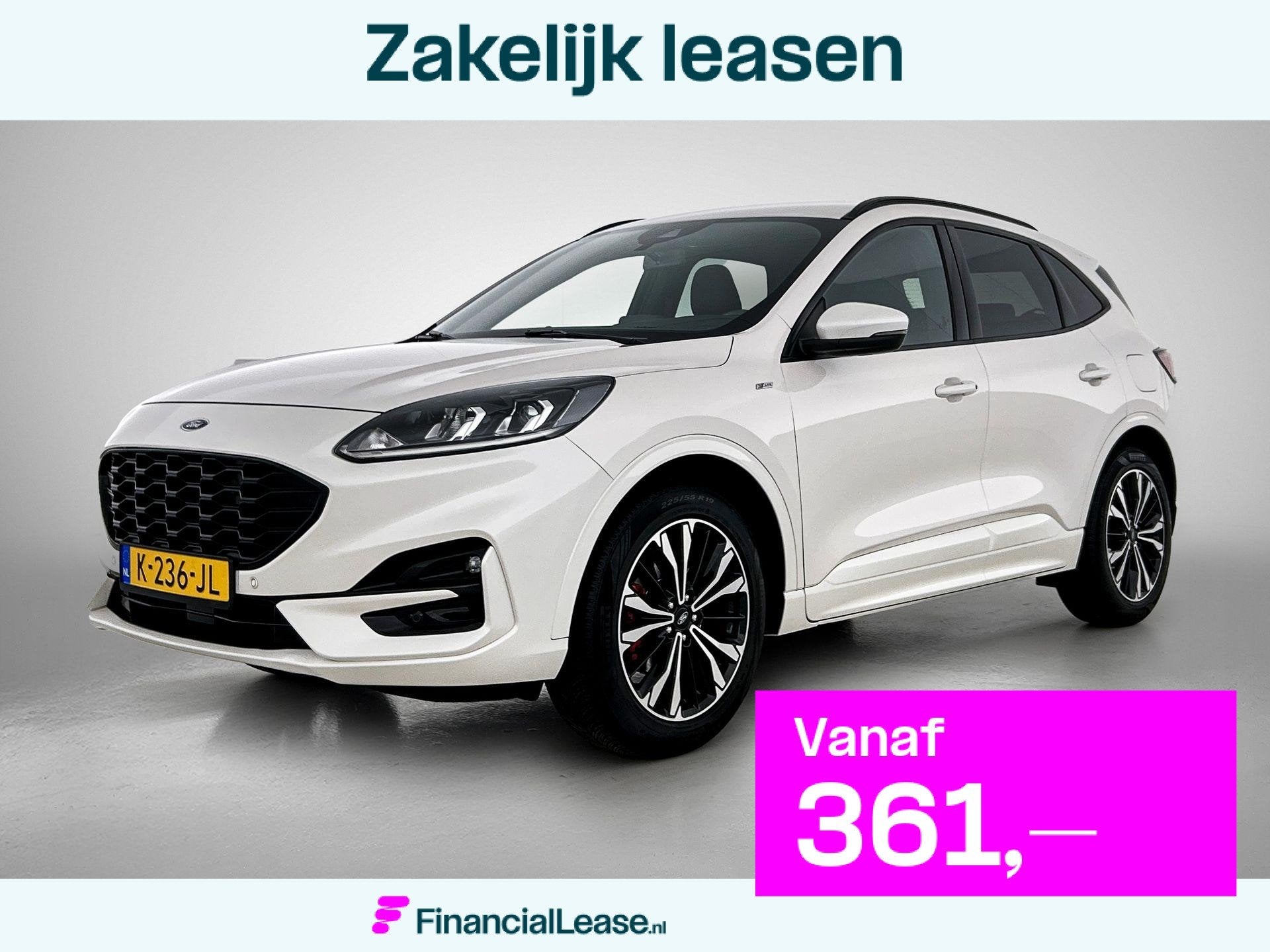 Ford Kuga 1.5 EcoBoost ST-Line | Trekhaak | Airco | 19 Inch, Voorwielaandrijving, 12 maanden, Stof, Wit