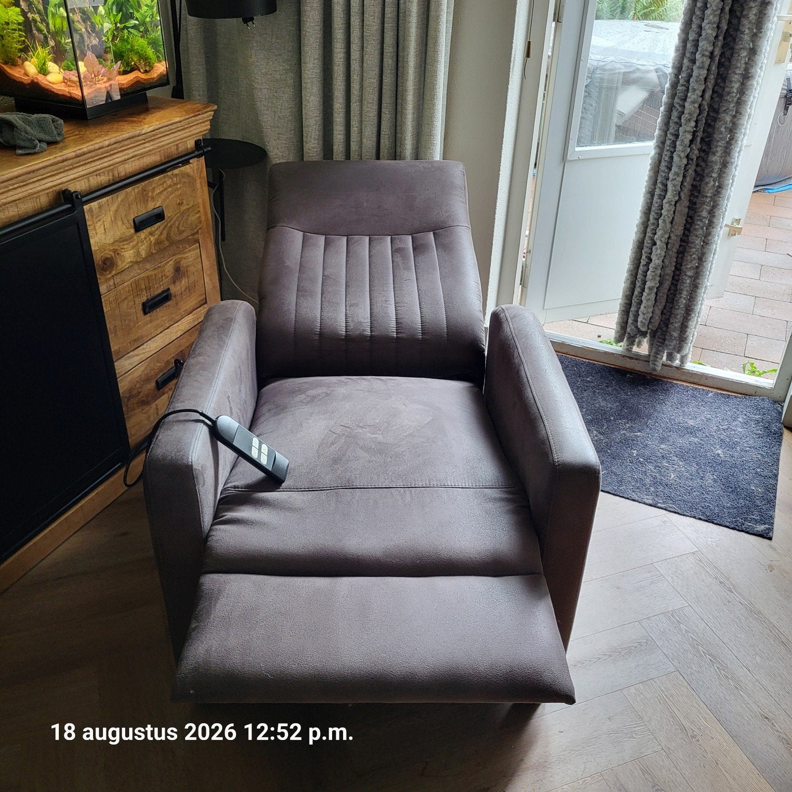 Elektrische relaxstoel met opstafunctie - Taupe, Ophalen, Gebruikt, Overige kleuren, Modern, Comfort
