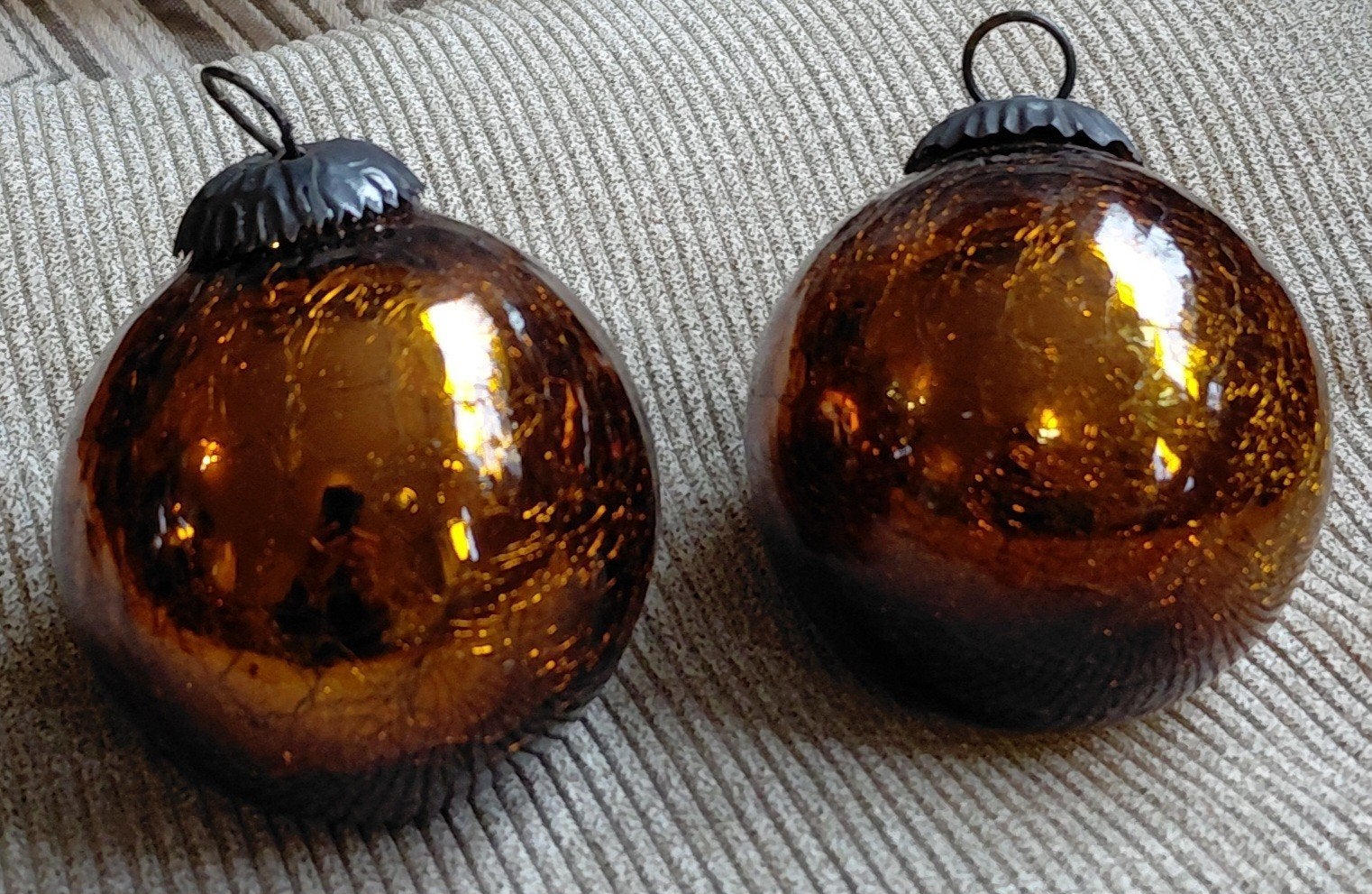 2 antiek glazen kerstballen heksenbal kugel, Antiek en Kunst, Ophalen