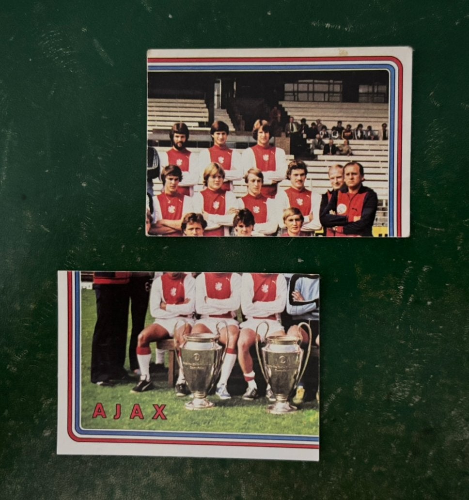 2 panini plaatjes team Ajax voetbal 79, Ophalen of Verzenden, Ajax