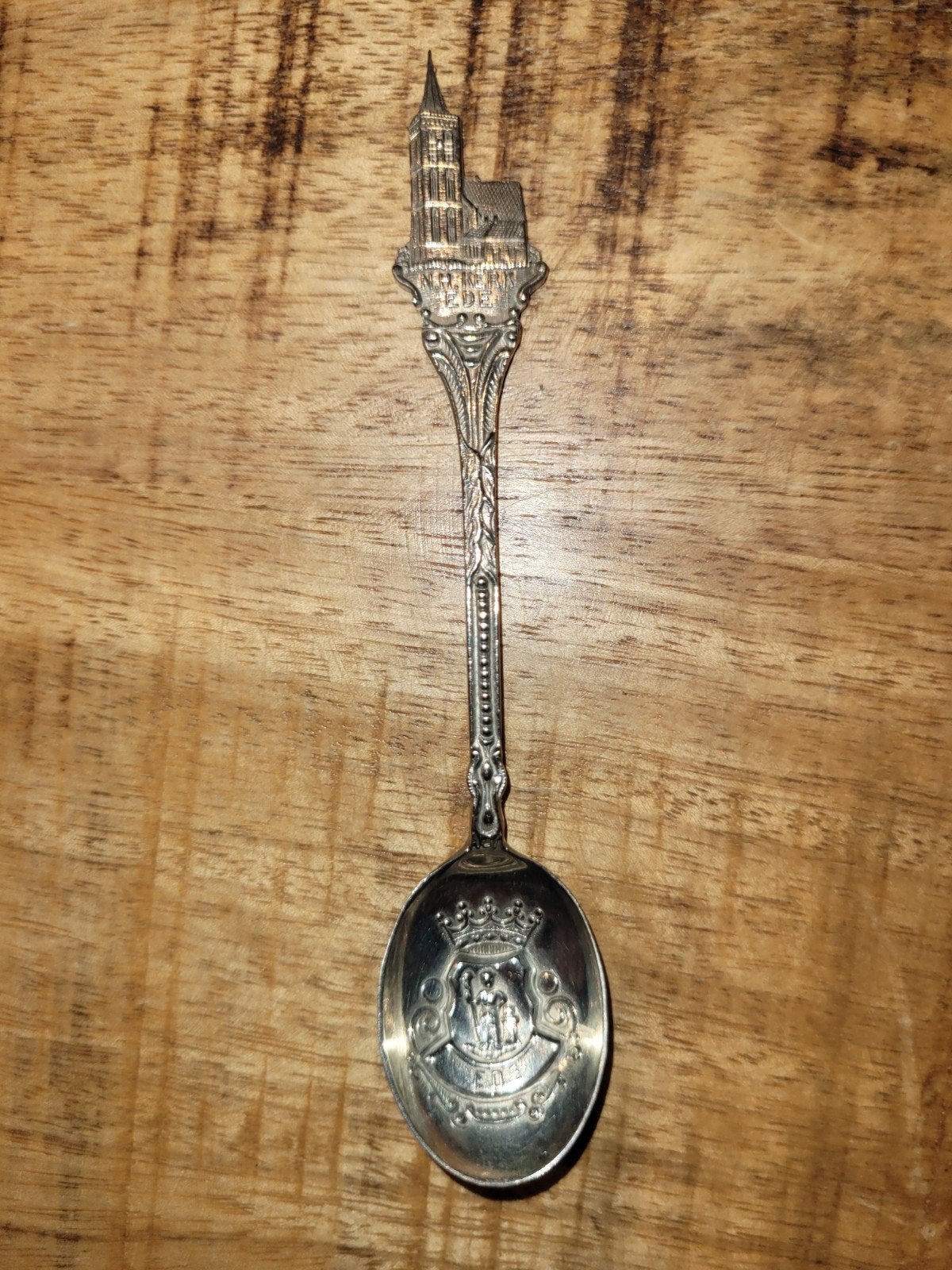 Verzilverd lepeltje N.H. Kerk Ede - Souvenir, Antiek en Kunst, Antiek | Bestek, Ophalen of Verzenden