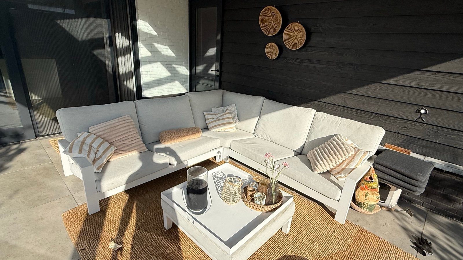 Bellagio Vezzano hoek loungeset WIT met tafel, Ophalen, 5 zitplaatsen, Gebruikt, Loungeset