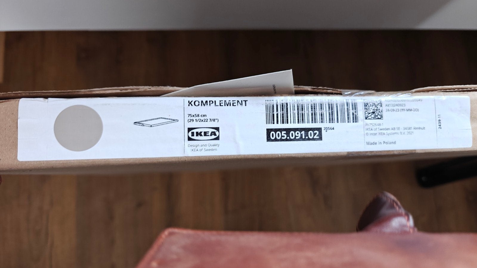 Ikea komplement uitschuifbare lade 75x58 beige, Ophalen, Nieuw, 50 tot 100 cm, Minder dan 100 cm