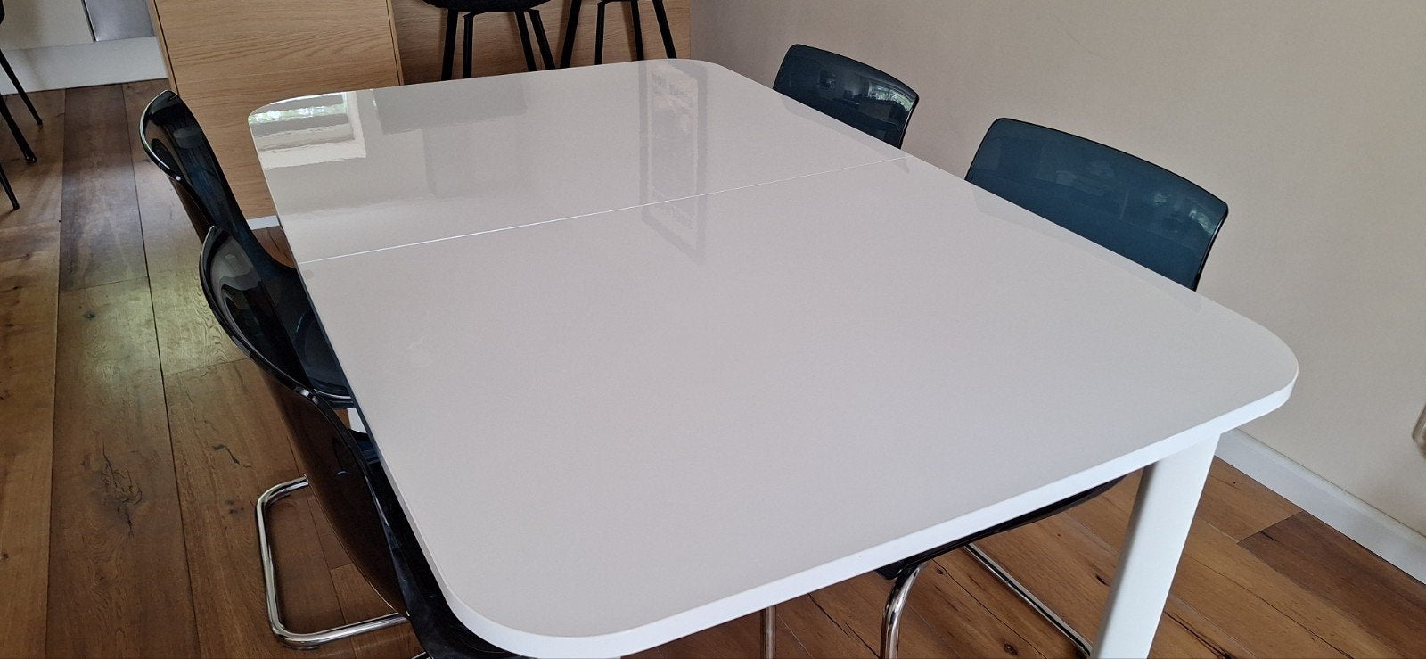uitschuifbare eetkamer tafel., Ophalen, Rechthoekig, 200 cm of meer, 50 tot 100 cm