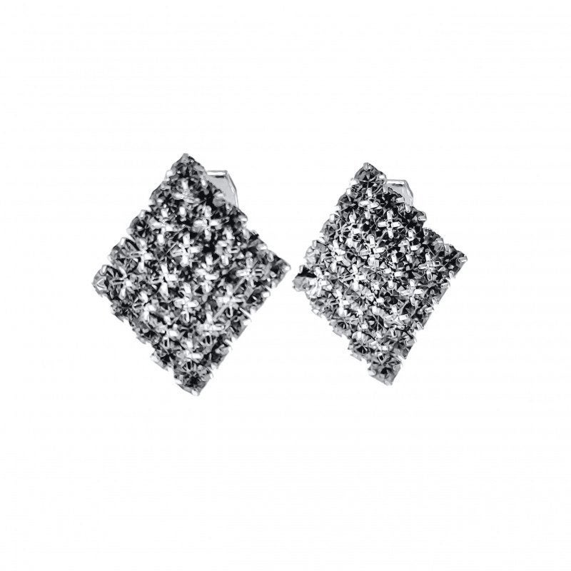 ClipOn Oorbellen Ruitvormige Strass Oorclips Oorbellen Dames, Overige materialen, Birgitta-Gracht 33, 6465 EL Kerkrade, Nederland