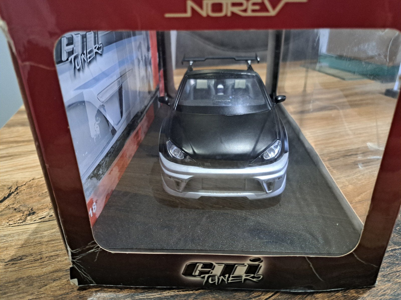 peugeot 206 gti tuners 1/18 norev, Ophalen of Verzenden, Zo goed als nieuw, Norev
