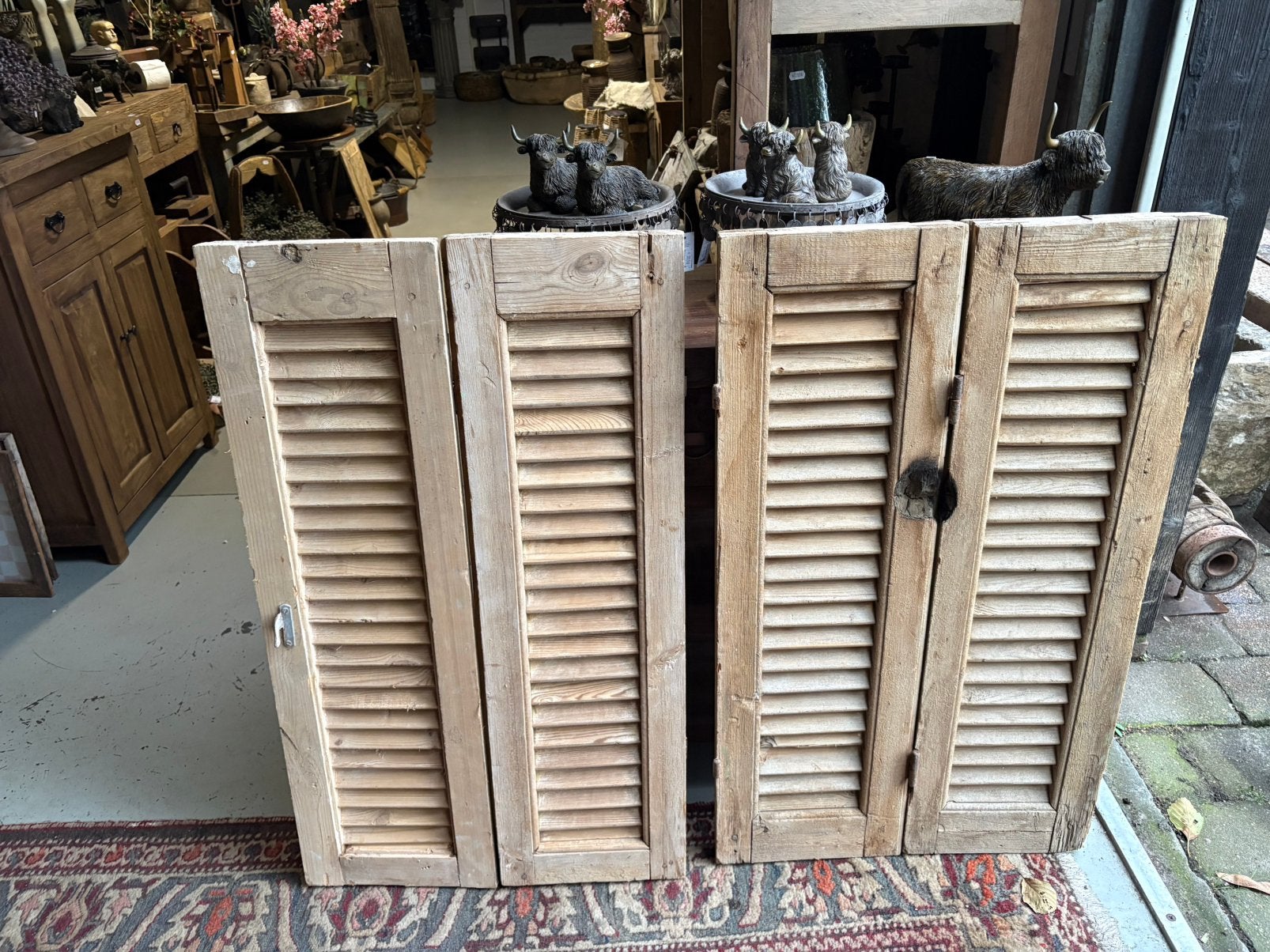 Oude louvre luikjes, Ophalen, Hout, Gebruikt, T