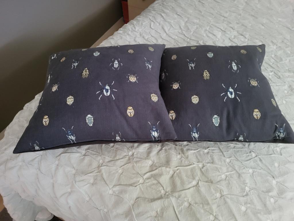 Sierkussens blauw, Huis en Inrichting, Woonaccessoires | Kussens, Ophalen, Zo goed als nieuw, Blauw, Vierkant
