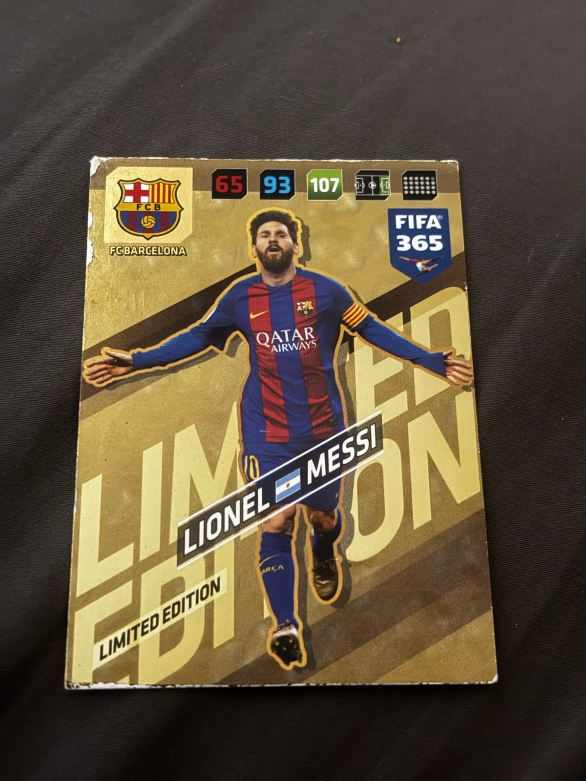 FIFA 365 Limited Edition Lionel Messi Spelerskaart, Ophalen of Verzenden, Gebruikt, Buitenlandse clubs, Spelerskaart