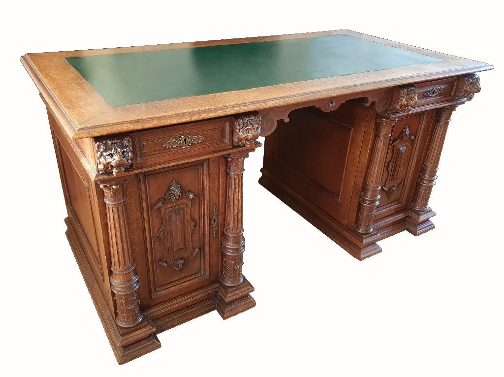 Antiek H. Pander & Zonen bureau uit de periode 1890-1920, Ophalen, Demontabel, Gebruikt, Hout