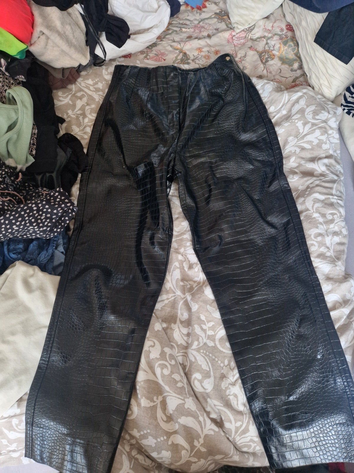 Josh V Zwarte Broek met krodillenprint - Maat M nieuw zonder, Maat 38/40 (M), JOSH V, Zwart, Ophalen of Verzenden