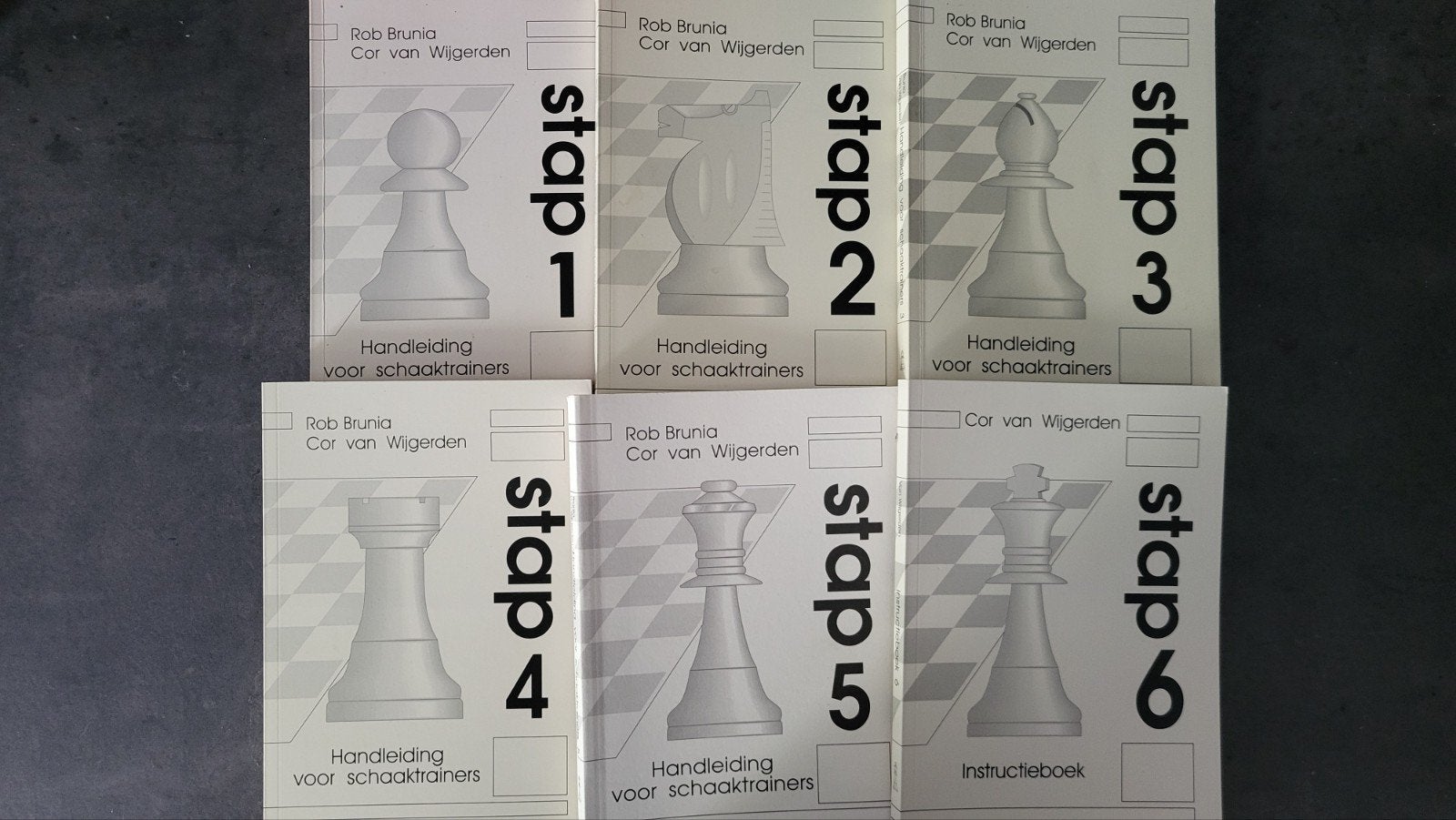 Handleiding voor schaaktrainers - Stappen 1 t/m 6, Ophalen of Verzenden, Zo goed als nieuw, Beta, Rob Brunia, Cor van Wijgerden
