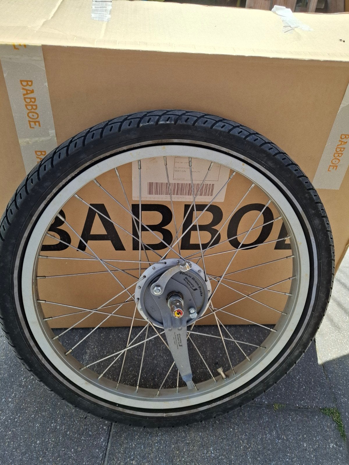 20" wielen voor Babboe bakfiets, Fietsen en Brommers, Fietsen | Bakfietsen, Ophalen, Gebruikt, Trommelrem, Overige merken