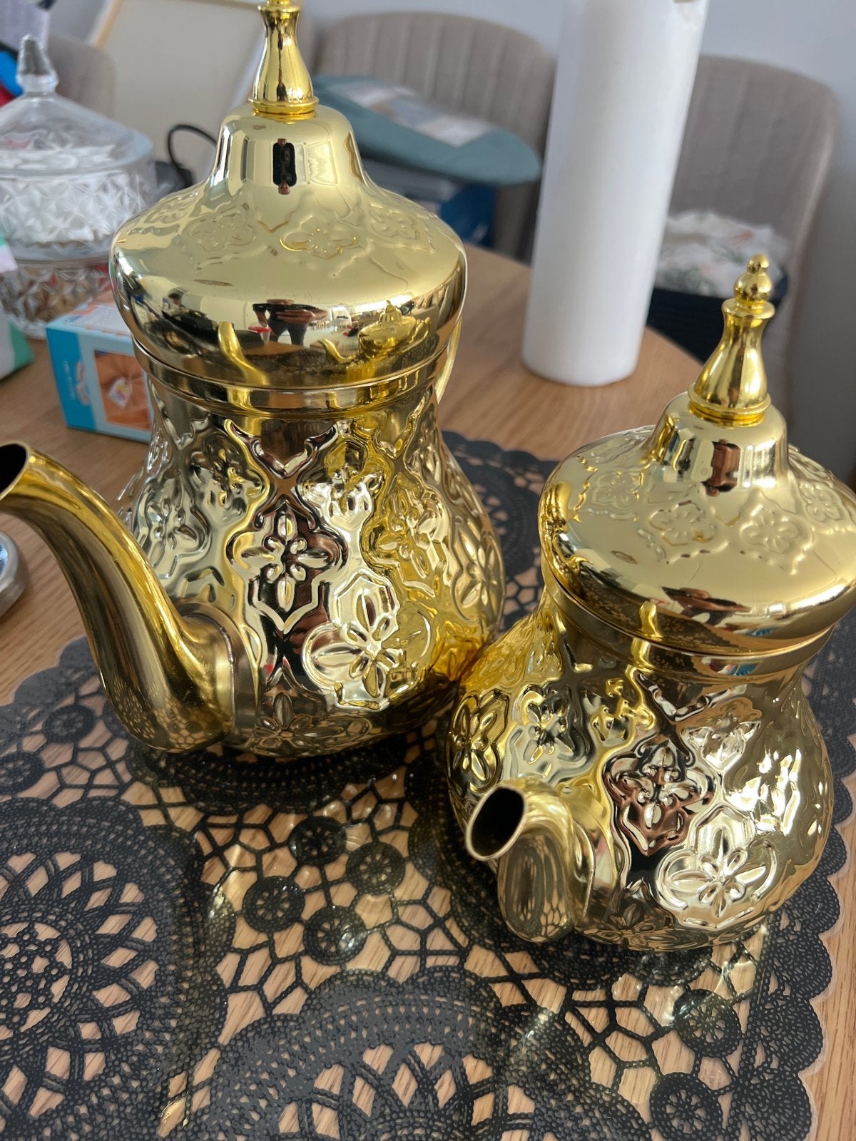 Gouden Marokkaanse Theepot Set - Luxe Design, Antiek en Kunst, Ophalen