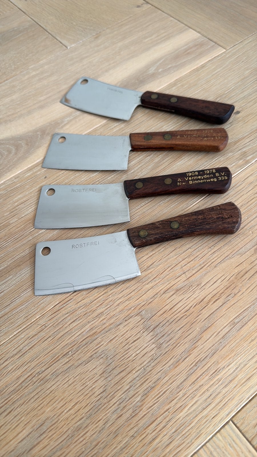 4 kleine borrelplankmesjes - vintage -, Ophalen