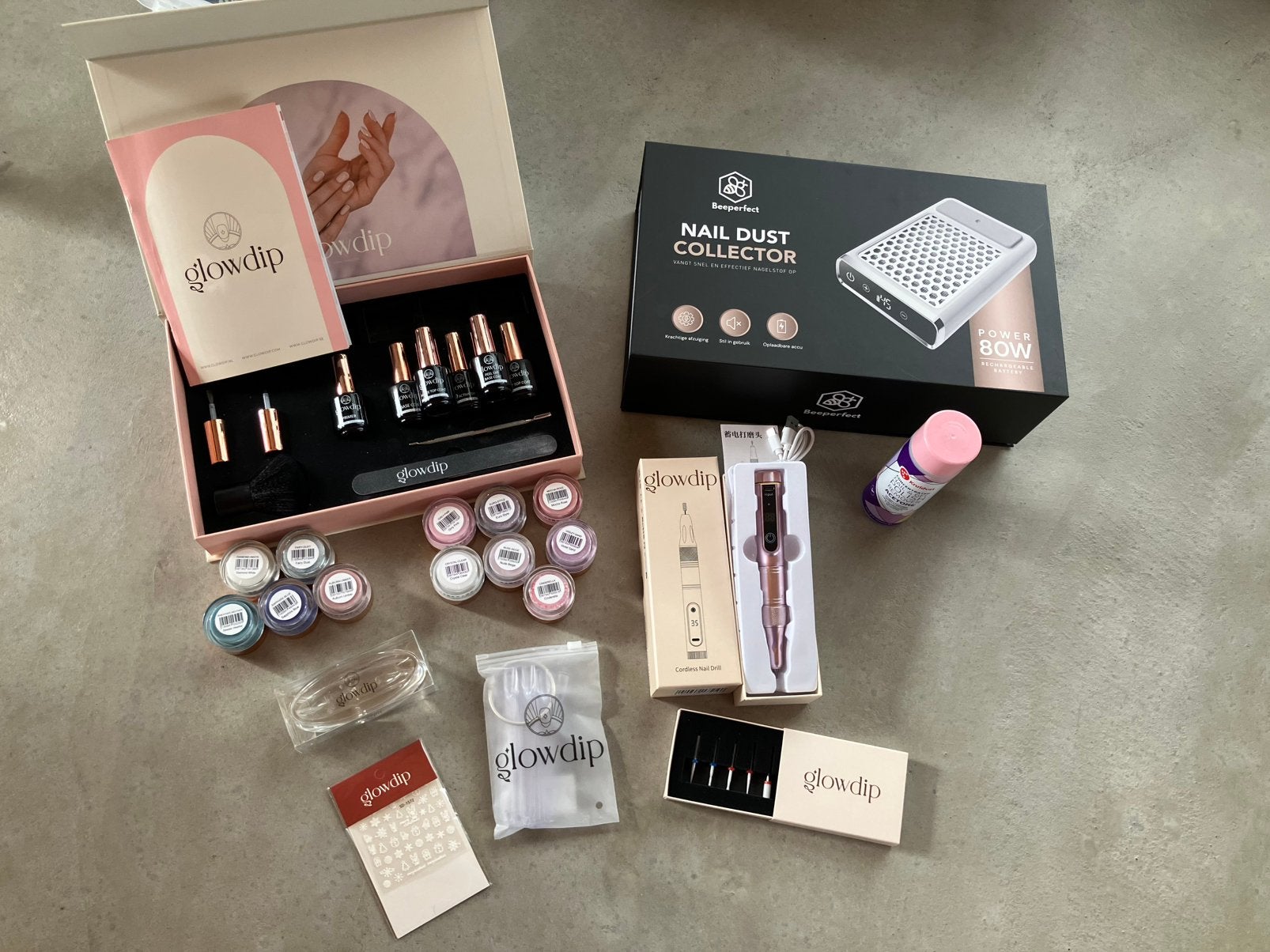 Glowdip set incl nwe frees en 12 kleuren (In een koop)., Ophalen