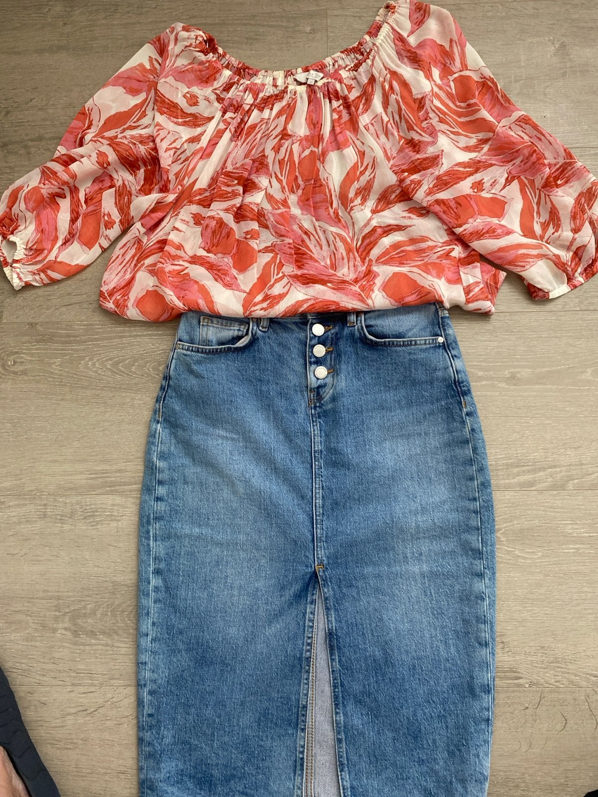 Set: ART TWO blouse en REVELATION spijkerrok, Meerkleurig, Ophalen of Verzenden, Zo goed als nieuw, Knielengte