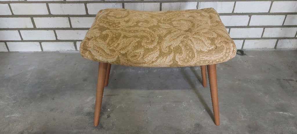 Vintage gele voetenbank, Ophalen, Minder dan 50 cm, Gebruikt, 50 tot 75 cm