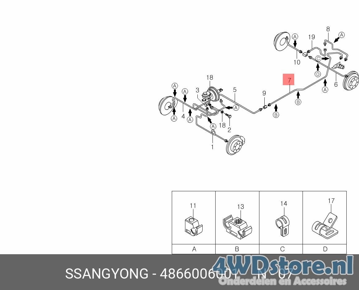 Remleiding Ssangyong New Korando - 4866006001, Gebruikt, -, -, Ophalen of Verzenden
