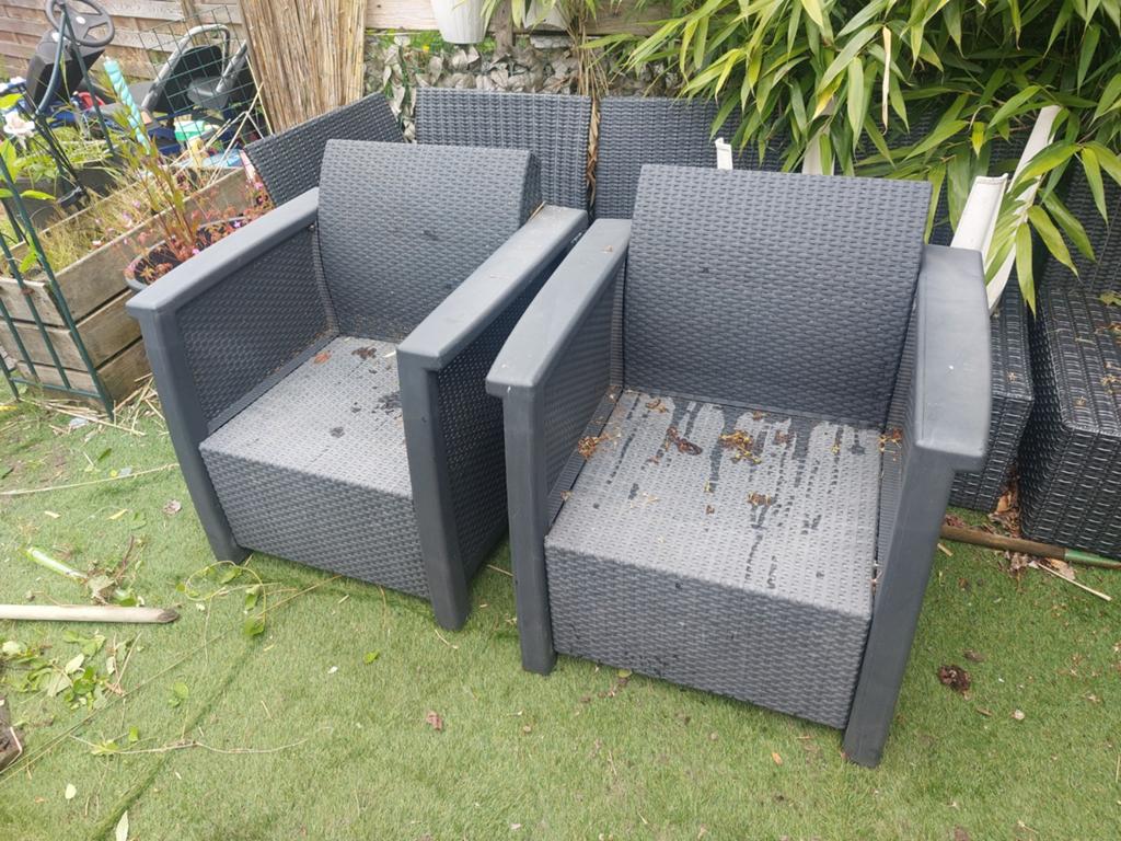 2 Loungestoelen - Wicker Tuinstoelen, Gebruikt, Loungeset, Wicker, Stoel
