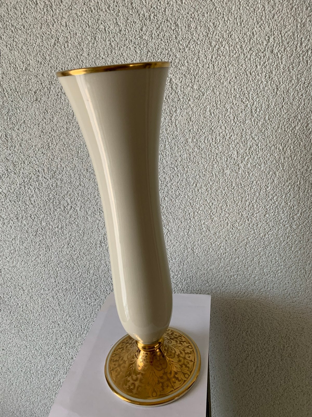 Rosenthal Porseleinen Vaas - Crème met Gouden Details, Ophalen of Verzenden