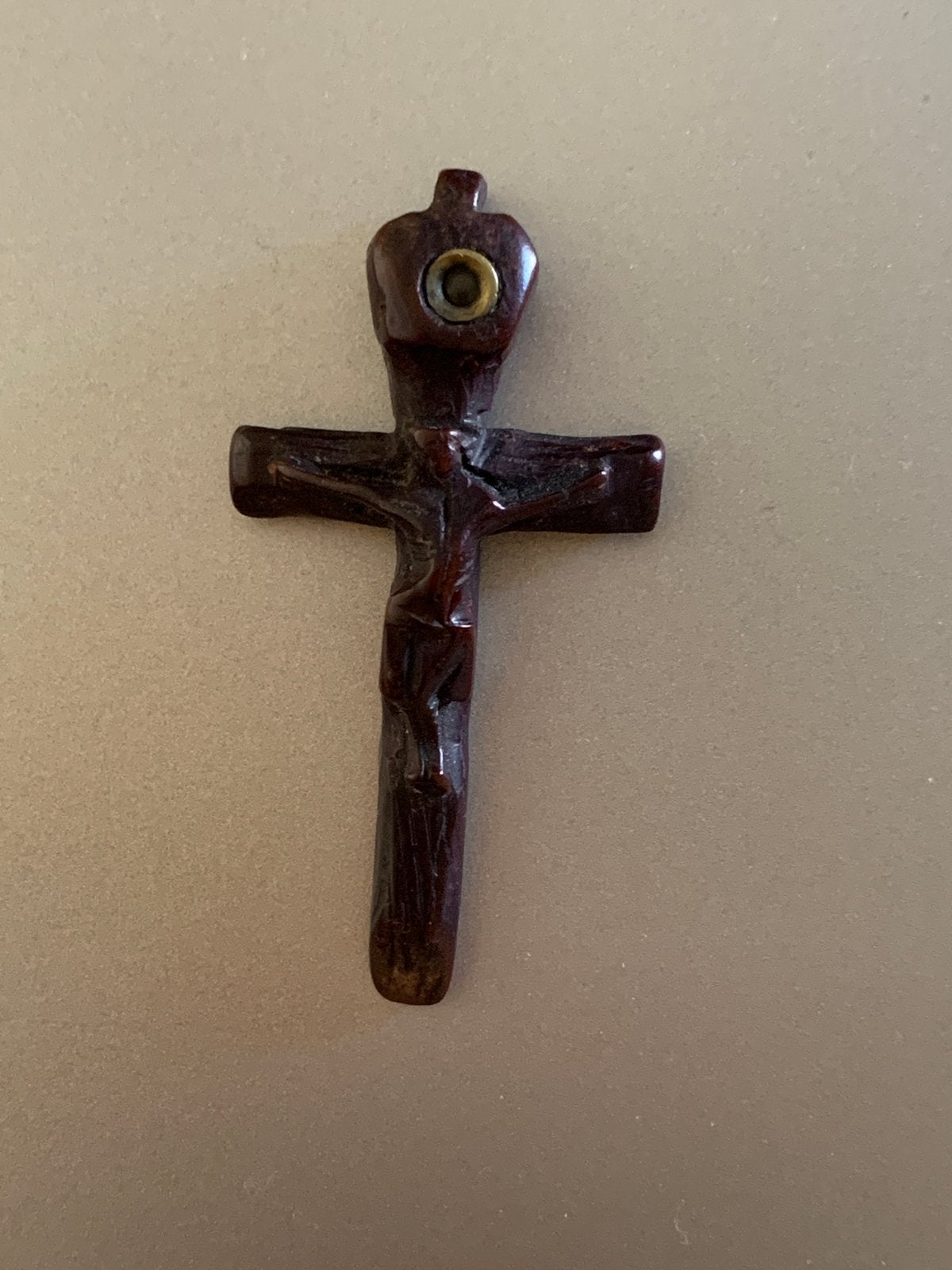 Antiek kruisje met stanhope kijker, Ophalen of Verzenden, Gebruikt