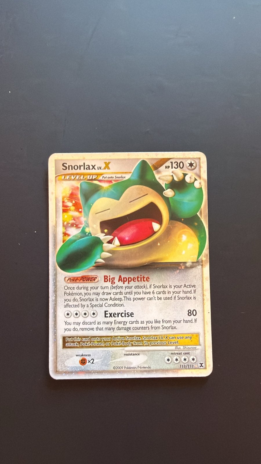 Snorlax LV.X Pokémon kaart - Zeldzaam en in goede staat, Ophalen of Verzenden, Zo goed als nieuw, Losse kaart